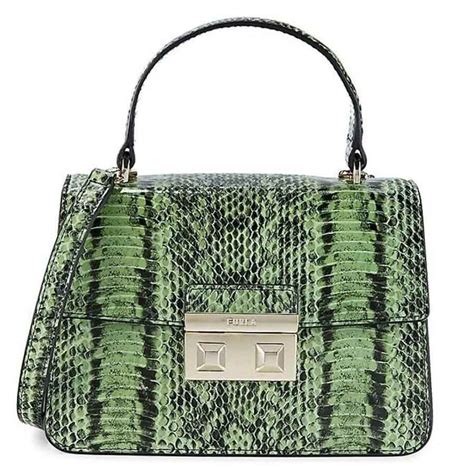 CELINE Snakeskin Embossed Leather Top Handle Bag on SALE .